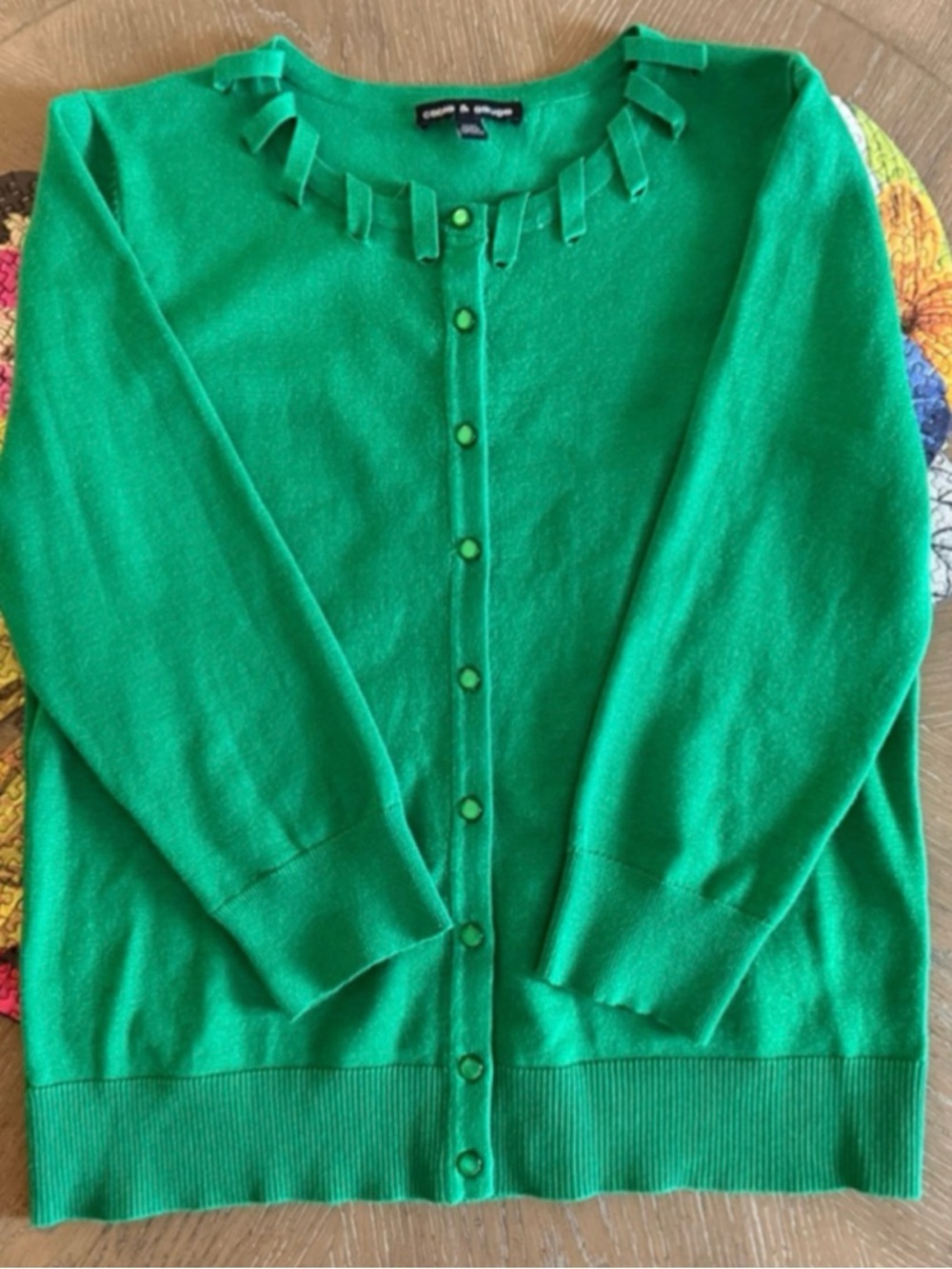 Women's Cable & Gauge Green Cardigan Sweater M